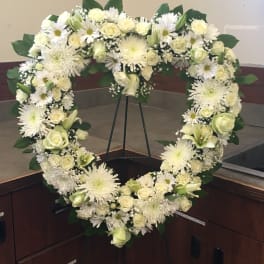 White Heart Sympathy Wreath