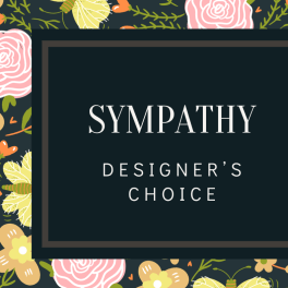 Sympathy designer's choice card on a floral patterned background