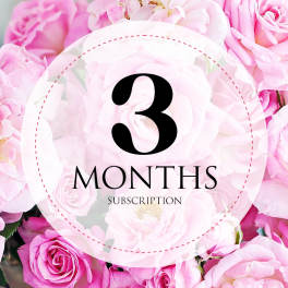Pink roses with a "3 months subscription" label