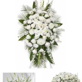 Pure White Sympathy Collection – Elegant Funeral Flower Set