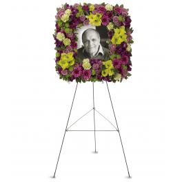 Mosaic of Memories Square Easel Wreath by Teleflora