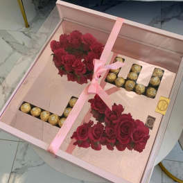 Luxury LOVE rose and chocolates display box