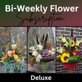 Collage of three deluxe floral arrangements with bold tropical blooms