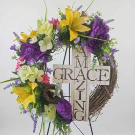 Amazing Grace Grapevine Wreath