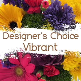 Bright mixed bouquet with yellow, purple, and pink flowers