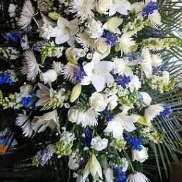 Blue and White Sympathy Standing Spray