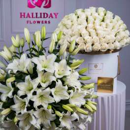 White roses and lilies