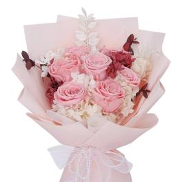 Everlasting Pink Preserved rose bouquet