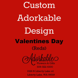 Red Valentine’s Day design sign with Adorkable Flowers & Gifts text
