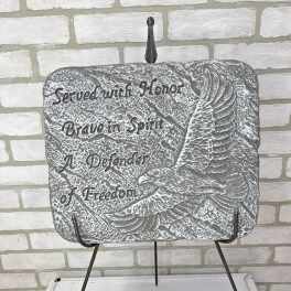 Decorative memorial plaque with an eagle and the words "Served with Honor"