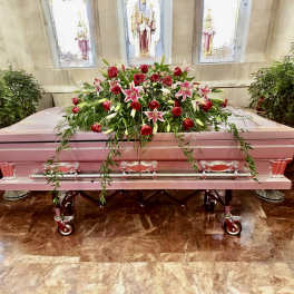 Red Rose Casket Spray