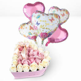 #3 Pink Heart, Mom balloon Bouquet