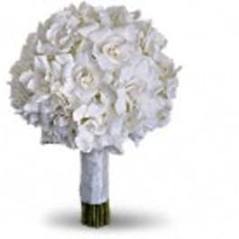 White orchid bouquet with a wrapped stem