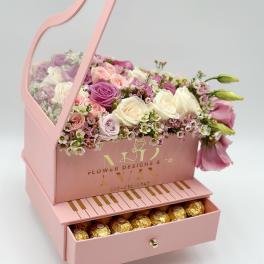 Piano Flower Box With Chocolate!