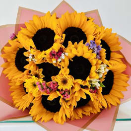 Hand Wrapped Sunflower Bouquet