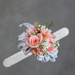 Peach corsage