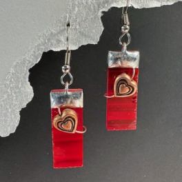 #A132 - Red Stained Glass Earrings