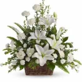 Peaceful White Lilies Basket by Teleflora