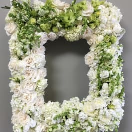 White and Green Rose Frame