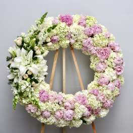 Peony and Hydrangea Wreath