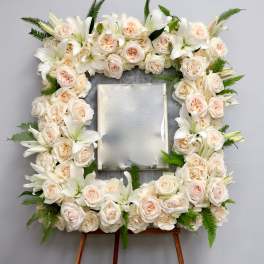 Peach Rose and Lily Frame