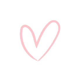 Pink hand-drawn heart on a white background