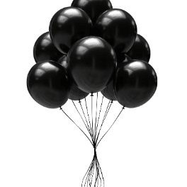 Chrome black Balloon Cluster