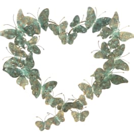 Butterfly-shaped decorative garland arranged in a heart outline