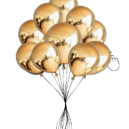 Chrome Gold Balloon Cluster