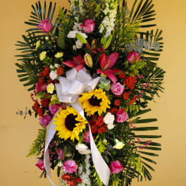 Mixed Spring Funeral Spray