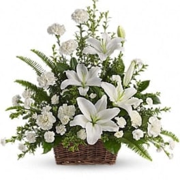 Peaceful White Lilies Basket