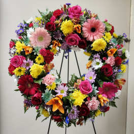 Colorful Life Wreath by Latin Lady Flowers