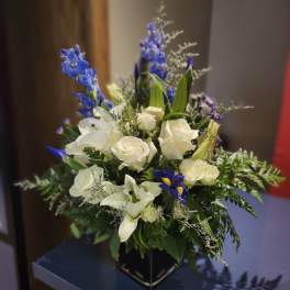Blue Serenity Bouquet by Latin Lady Flowers