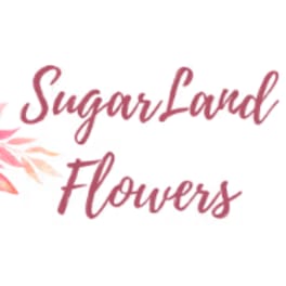 Pink floral logo with the words SugarLand Flowers
