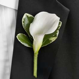 White Calla Lily Boutonnière