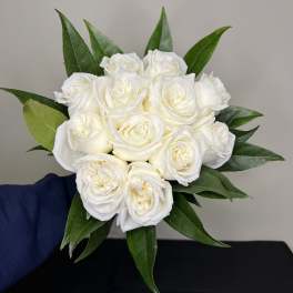 White Rose Elegance Bouquet by Chasing Petals