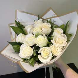 White Rose Handtied Bouquet by Chasing Petals