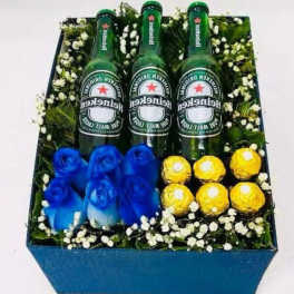 Caja de regalo con rosas