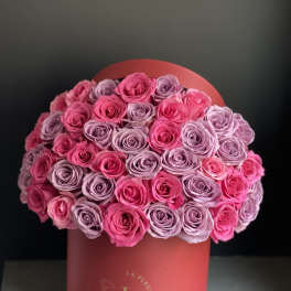Purple and Pink roses Box