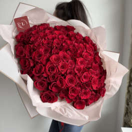 100 Red Roses - Wrapped bouquet