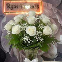 Long Stemmed White Roses