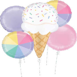 Ice Cream Cone Birthday Balloon Bouquet