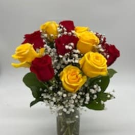 1 dozen roses mixed colors
