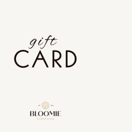 Gift card with Bloomie Flower Studio logo on a white background