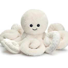 PLUSH WHITE OCTOPUS WITH CURLING ARMS