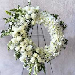 White Roses Wreath