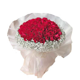 TRUE BEAUTY RED ROSES WRAPPED BOUQUE