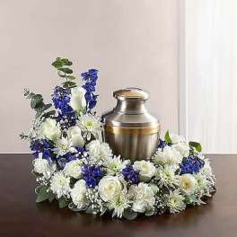 Peace Blue and White Urn