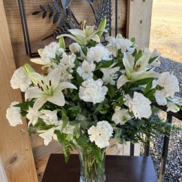 White Bouquet with Greens