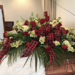 Buffalo Plaid Casket Spray